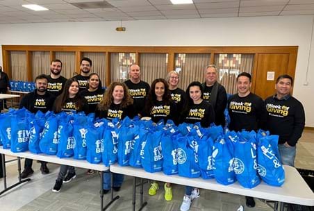 Team Columbia prepared over 600 food bags at Table to Table in Englewood, NJ during the Banks’ Week of Giving. Photo courtesy of Columbia Bank.